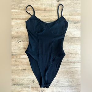 simple black bodysuit